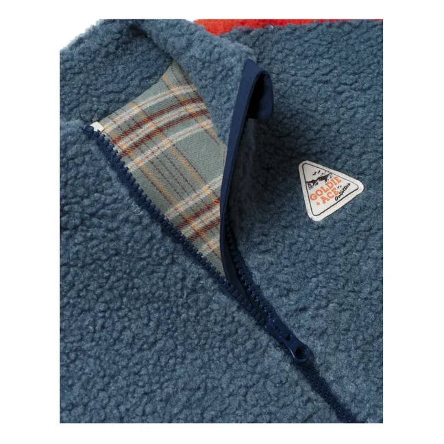 Veste Façon Sherpa Retro | Bleu