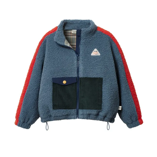 Veste Façon Sherpa Retro | Bleu