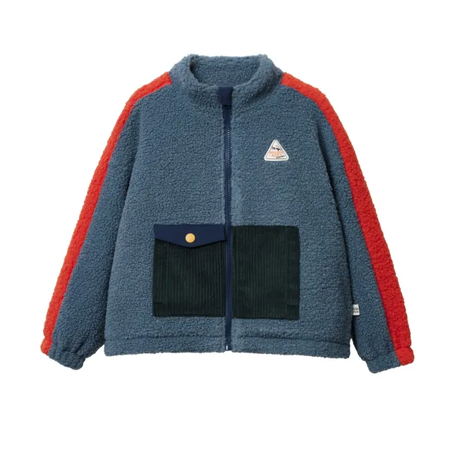 Veste Façon Sherpa Retro | Bleu