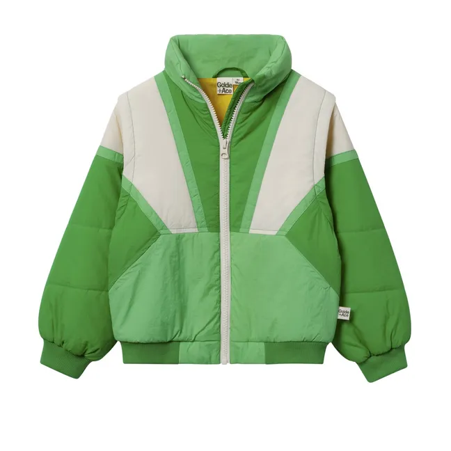 Blouson Manches Amovibles Retro | Vert