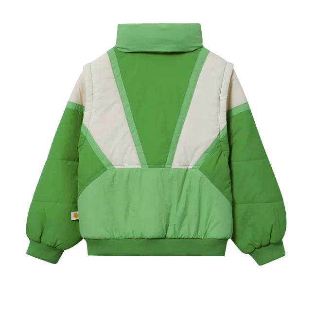 Blouson Manches Amovibles Retro | Vert
