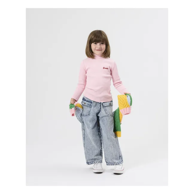 Goldie Ribbed Turtleneck | Pink