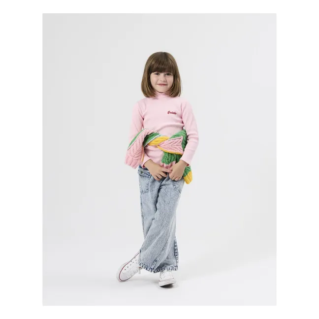Goldie Ribbed Turtleneck | Pink