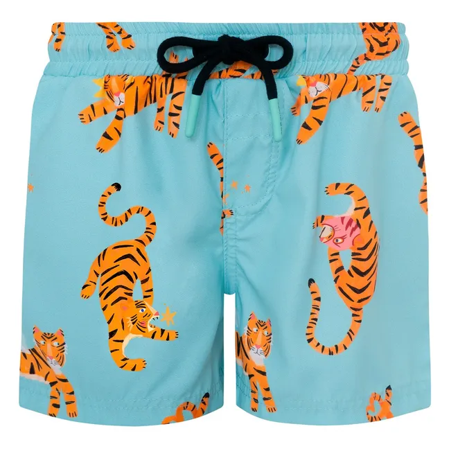 Tiger Swim Shorts | Light Blue