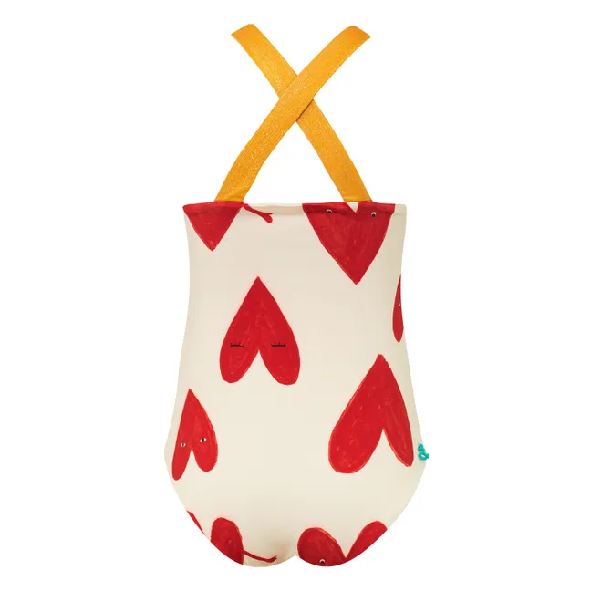Bañador cruzado con corazones | Crema