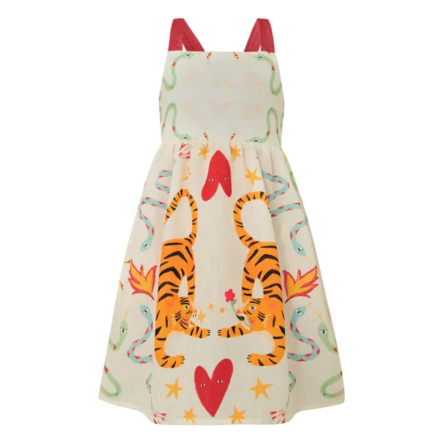 Robe Croisée Tigres | Crème
