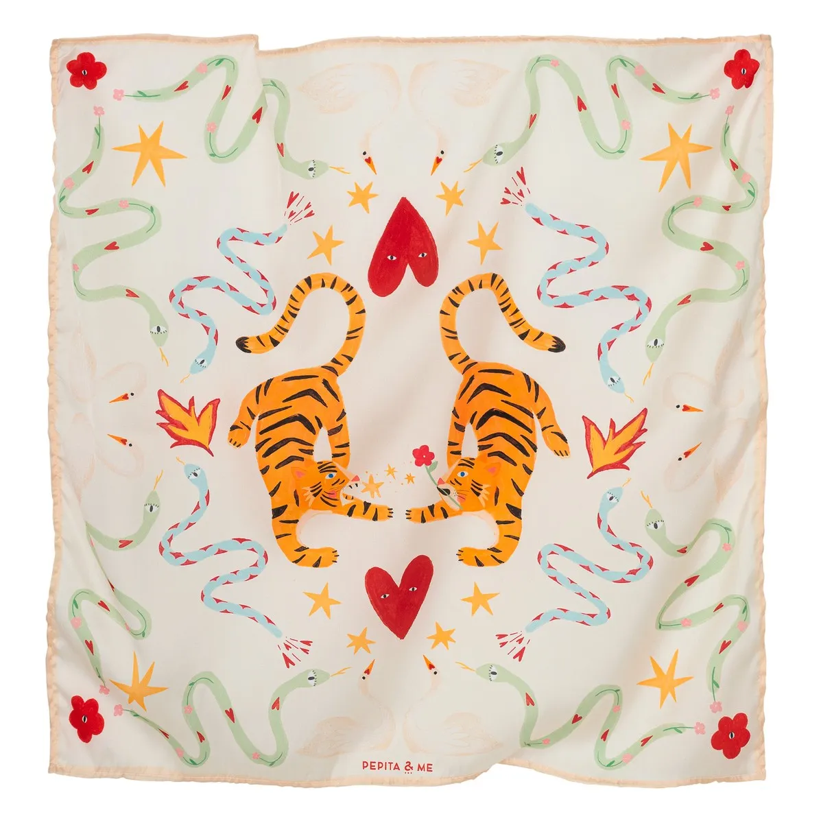 Foulard Tigres | Crème- Image produit n°0