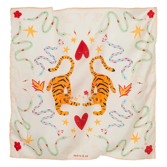 Foulard Tigres | Crème