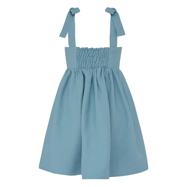 Robe Boutonnée Poches Cœurs | Bleu