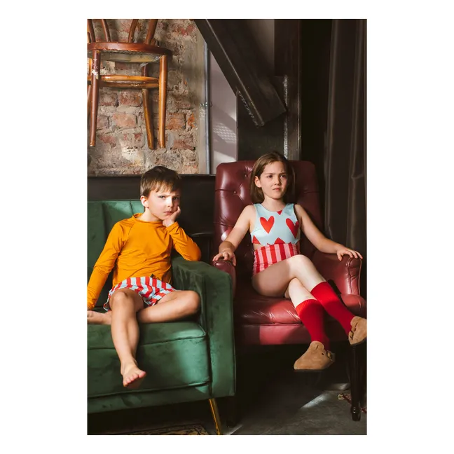 Striped Swim Shorts | Red