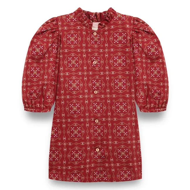 Robe Manches 3/4 Ribera Coton Bio | Bordeaux
