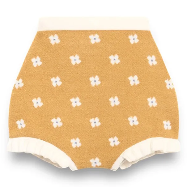 Geblümte Shorts | Senffarben