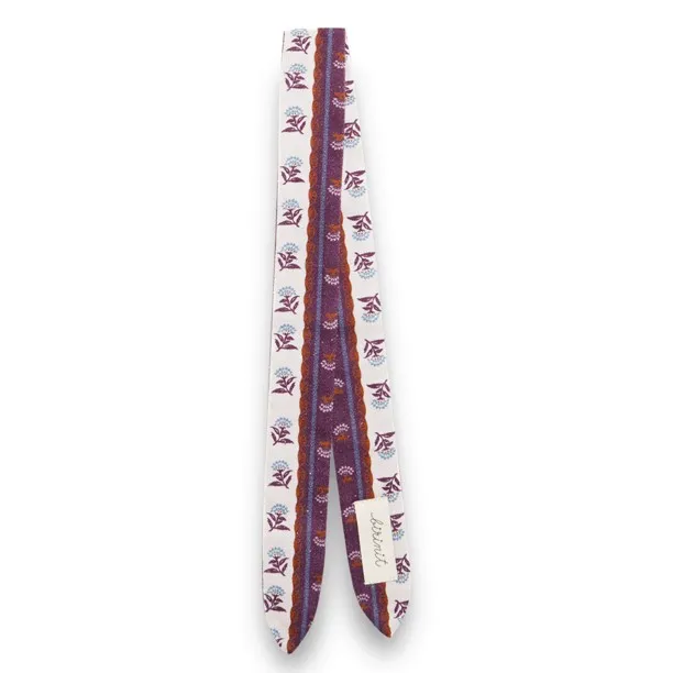 Montal Flowered Striped Hair Ribbon | Purple