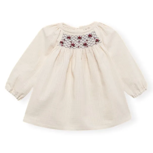 Blouse Brodée Fleurs Coton Bio | Ivoire