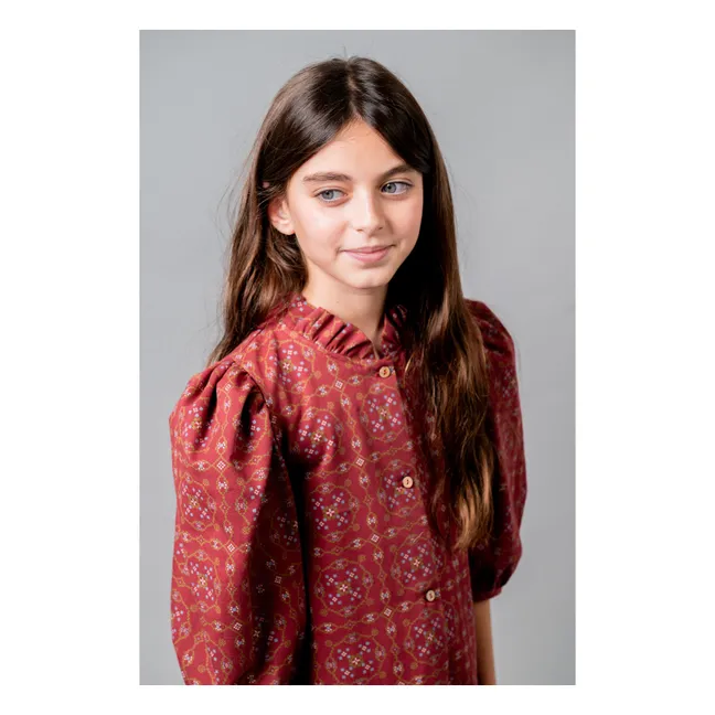 Robe Manches 3/4 Ribera Coton Bio | Bordeaux