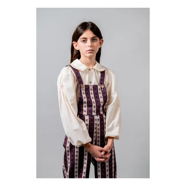 Salopette Montal Fleurie Rayée | Violet