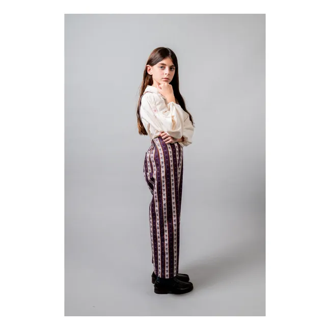 Salopette Montal Fleurie Rayée | Violet