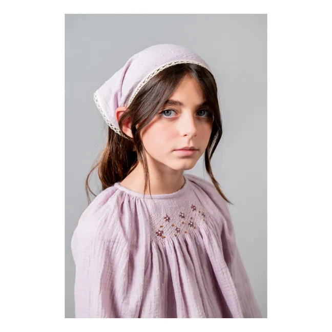 Blouse Brodée Coton Bio | Mauve