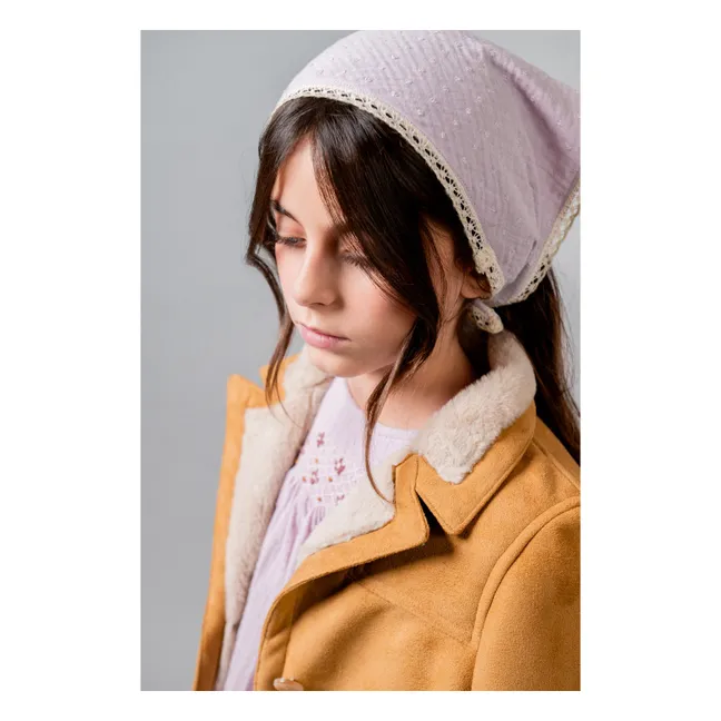 Organic Cotton Embroidered Festoon Bandana | Mauve