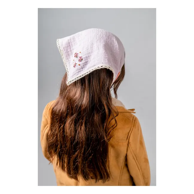 Organic Cotton Embroidered Festoon Bandana | Mauve