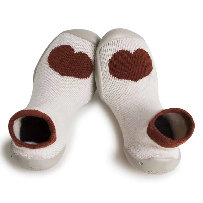 Chaussons Cœur | Ecru