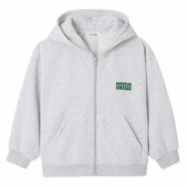 Sweat Zippé Baptown | Gris chiné