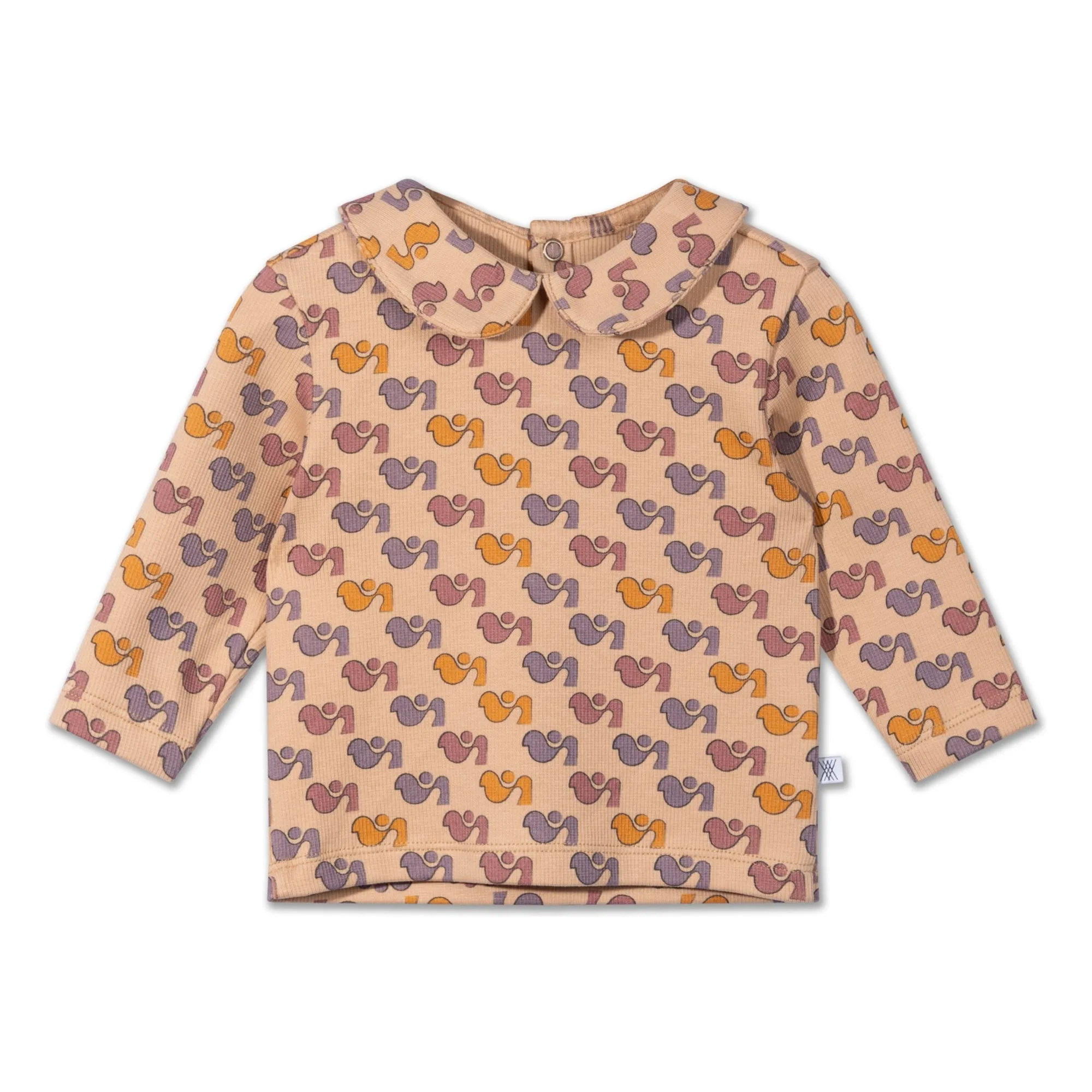 Repose Ams Beige T-Shirt Duck Dot Col Claudine Coton Bio
