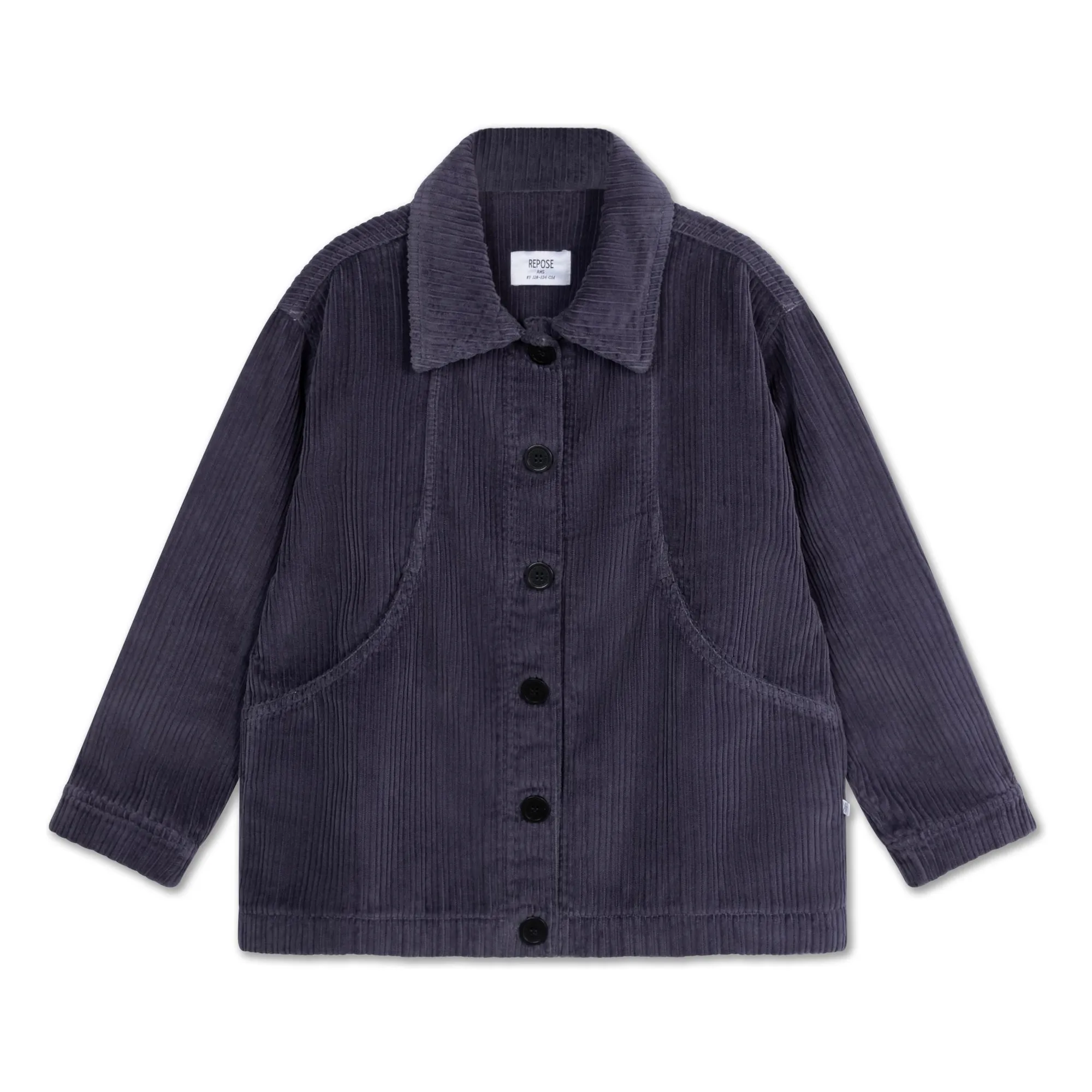 Repose Ams Navy Blue Velvet Organic Cotton Overshirt