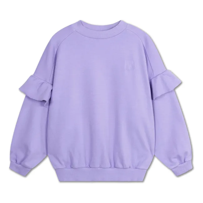 Sudadera con volantes de algodón orgánico | Violeta
