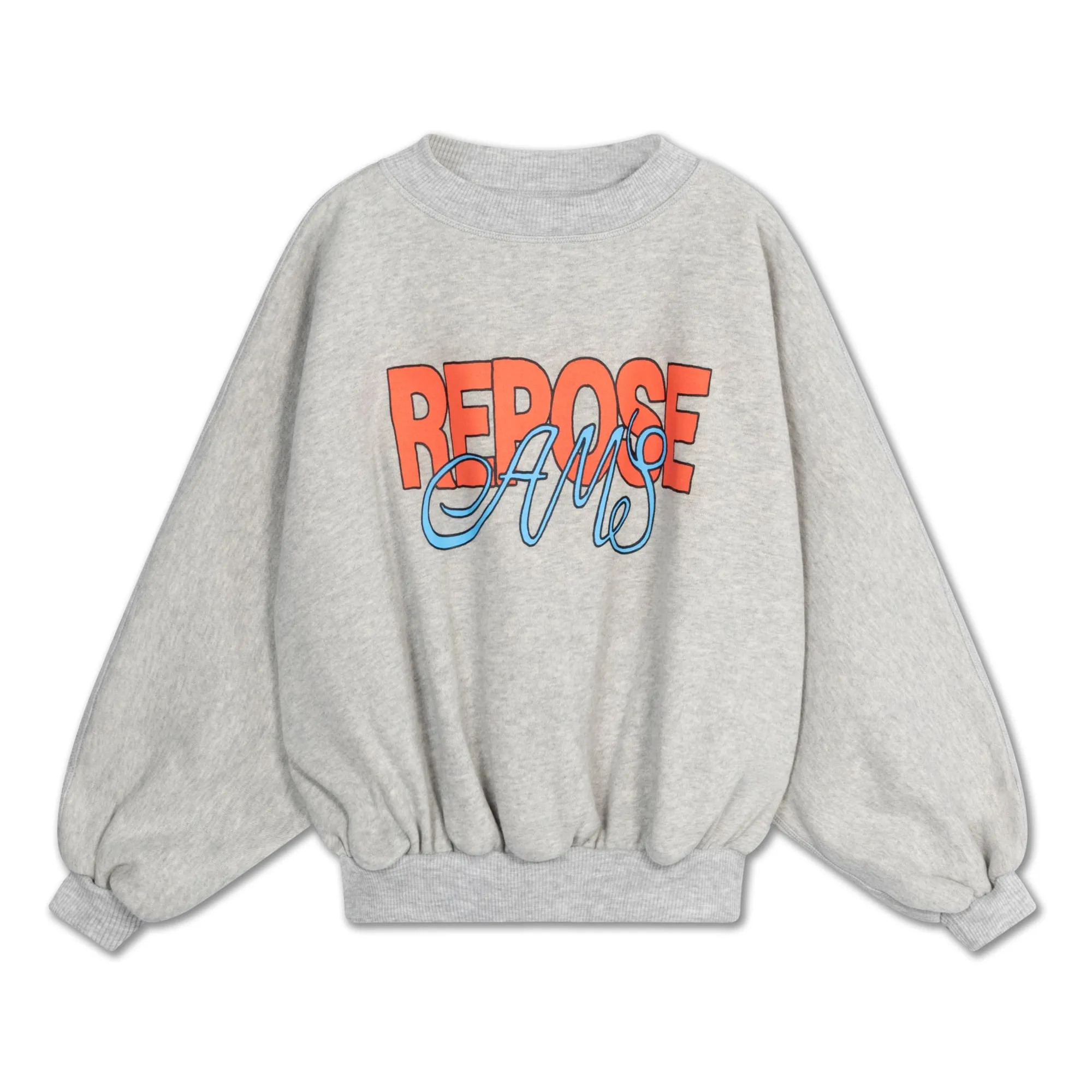Repose Ams Heather Grey Iris Crop Sweat Organic Cotton