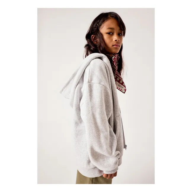 Sweat Zippé Baptown | Gris chiné
