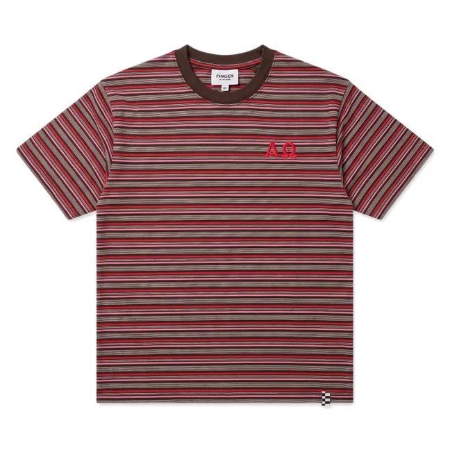 T-shirt Oversize Filo Rayé | Marron
