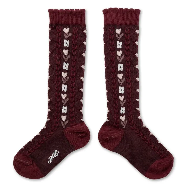 Chaussettes Hautes Désirée | Bordeaux