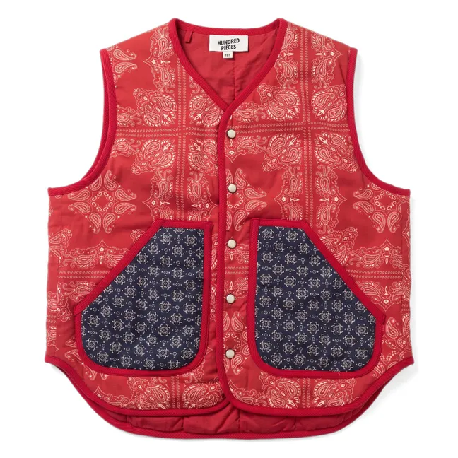 Veste Sans Manches Maria Bandana | Rouge foncé