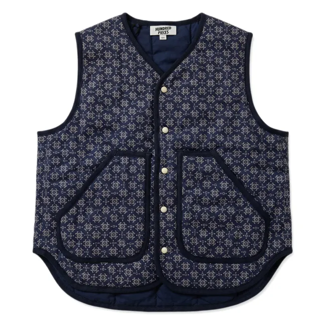 Veste Sans Manches Maria Bandana | Bleu indigo
