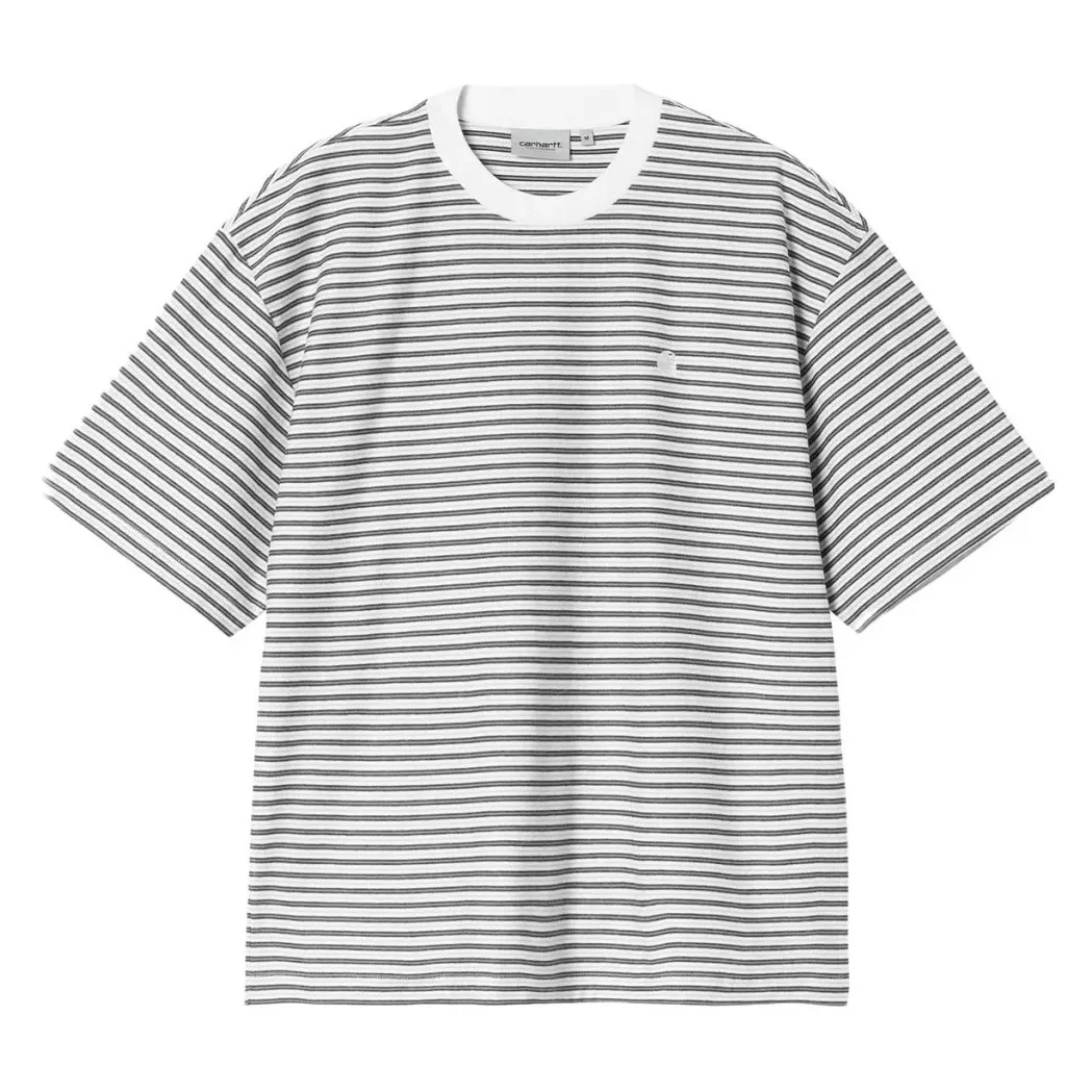 T-shirt Rayé Dupree Coton | Vert Lichen- Image produit n°0