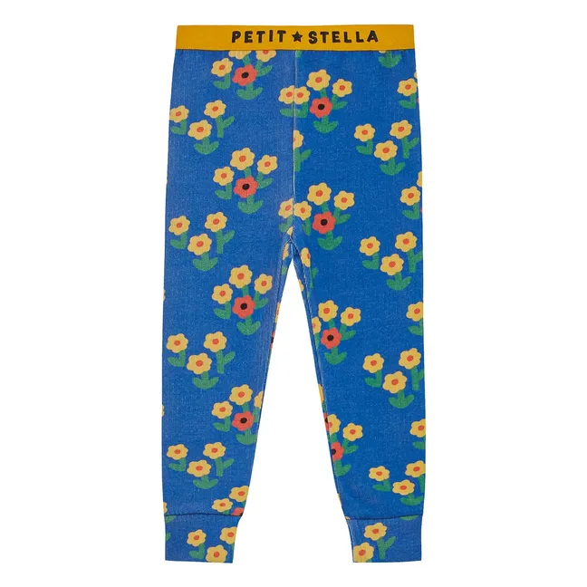 Pyjama Fleuri Coton Pima et Modal | Bleu