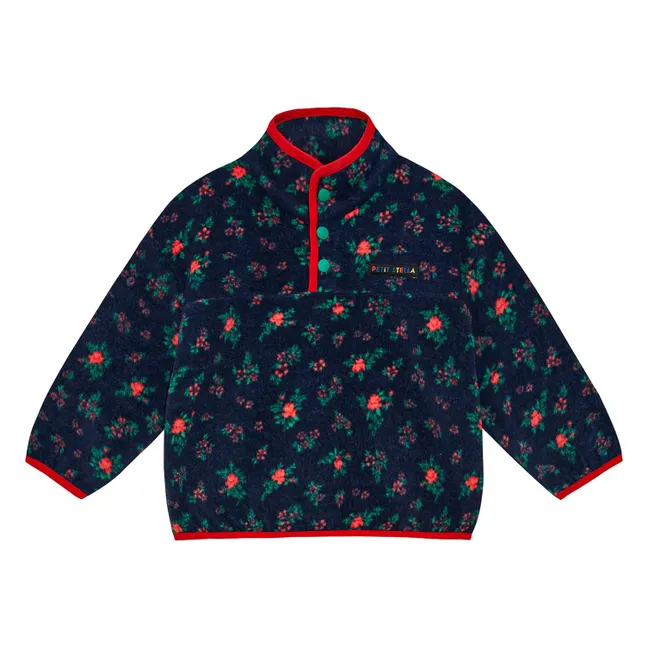 Ensemble Polaire Fleuri | Bleu marine