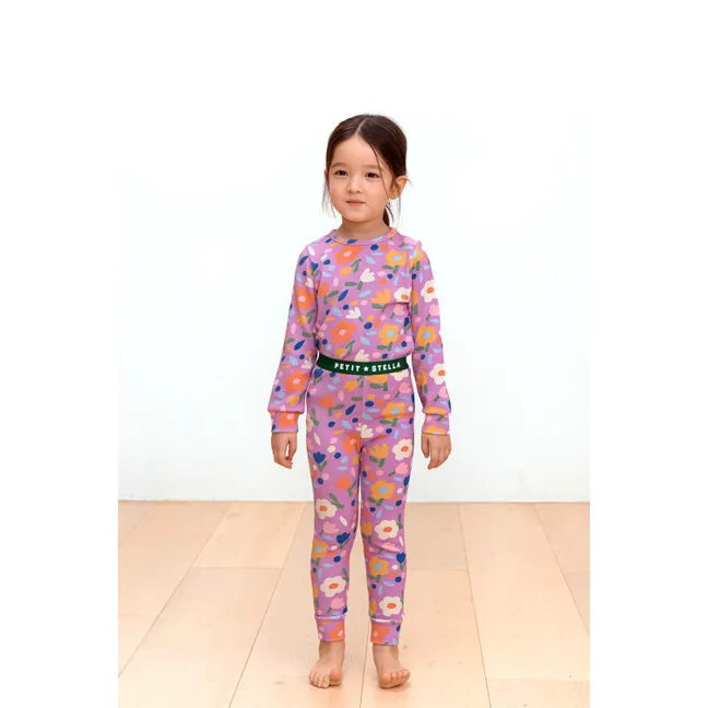 Pyjama Fleuri Coton Pima et Modal | Mauve