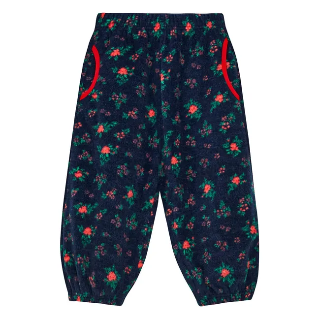 Ensemble Polaire Fleuri | Bleu marine