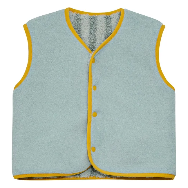 Veste Sans Manches Façon Sherpa Rayée | Bleu