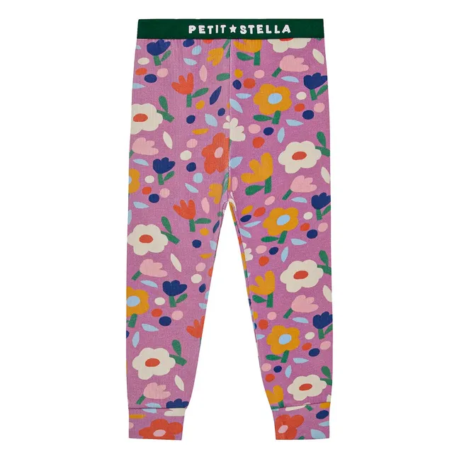 Pyjama Fleuri Coton Pima et Modal | Mauve