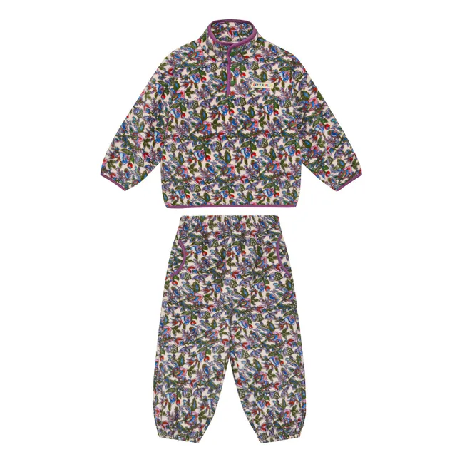 Ensemble Polaire Fleuri | Violet