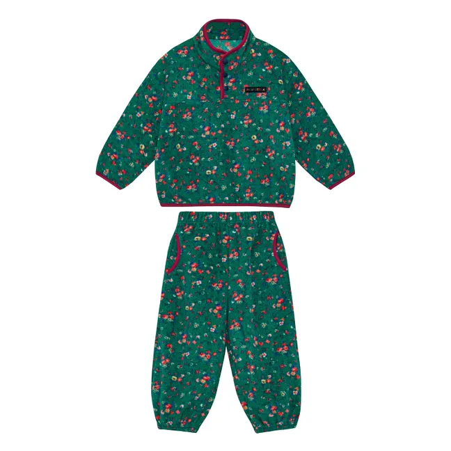 Ensemble Polaire Fleuri | Vert