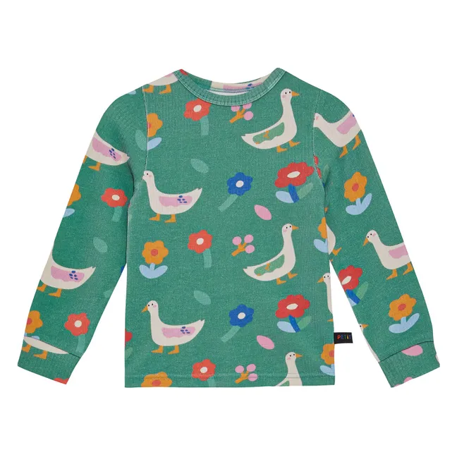 Pyjama Canards Coton Pima et Modal | Vert