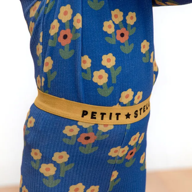 Pyjama Fleuri Coton Pima et Modal | Bleu