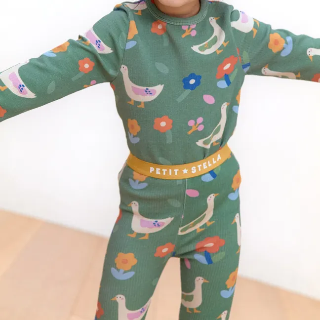 Pyjama Canards Coton Pima et Modal | Vert