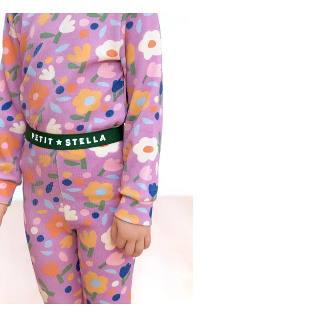 Pyjama Fleuri Coton Pima et Modal | Mauve