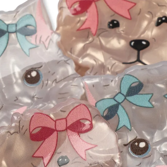 Lot de 4 Barrettes Animaux | Beige