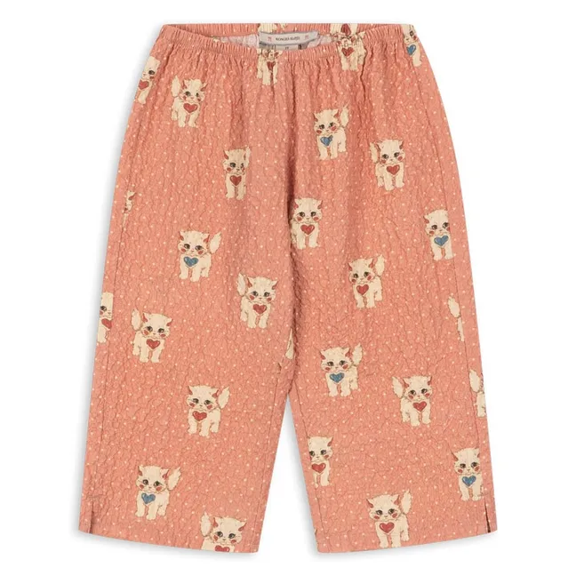 Pantalon Elin Chats Seersucker Coton Bio | Rose